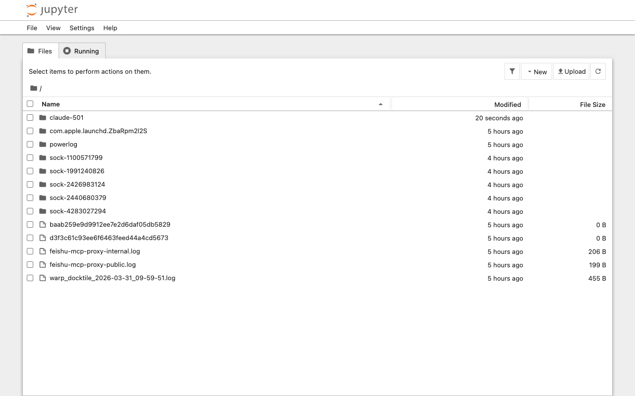Jupyter Notebook 主页截图
